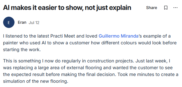 Eran on using AI to show customers expected results before starting construction work